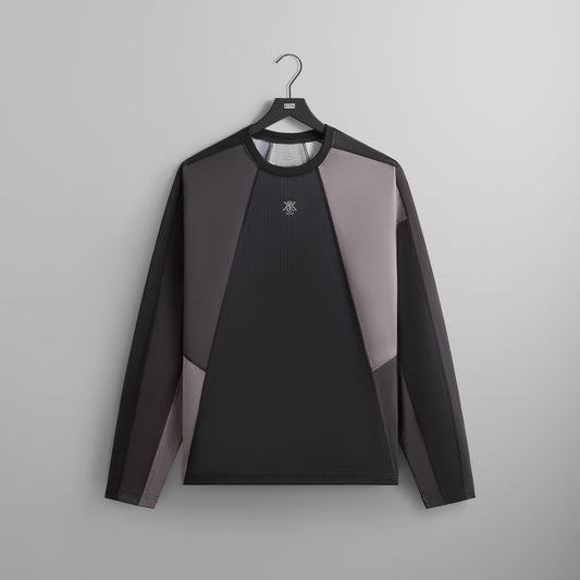 Kith Long Sleeve Panelled Otto Tee - Black