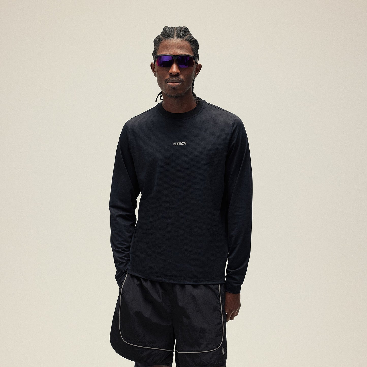 Kith Honeycomb Tech Heathrow Long Sleeve Tee - Black