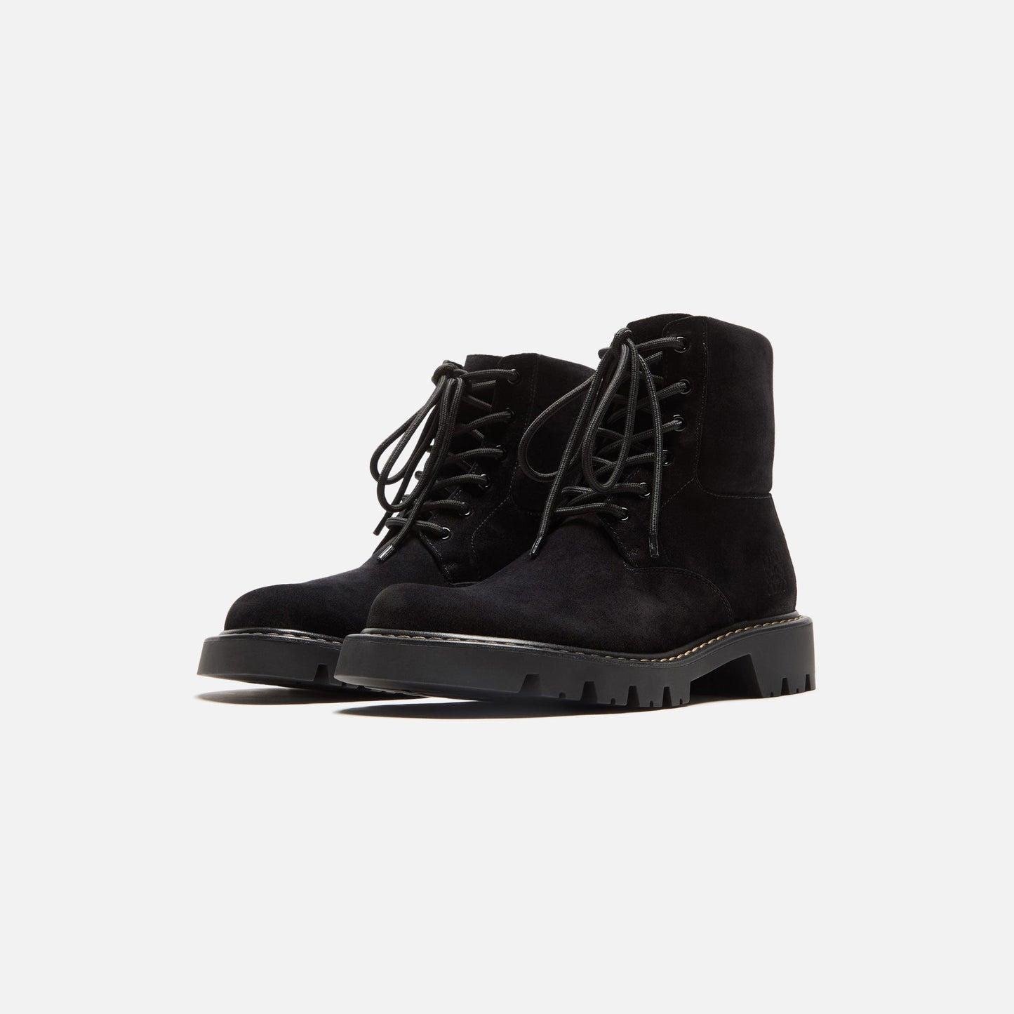 Loewe Sierra Combat Ankle Boot - Black / Medium Tabacco