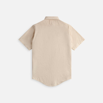 Maison Margiela Short-Sleeved Chambray Shirt - Ecru