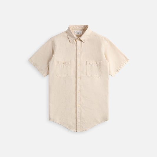 Maison Margiela Short-Sleeved Chambray Shirt - Ecru