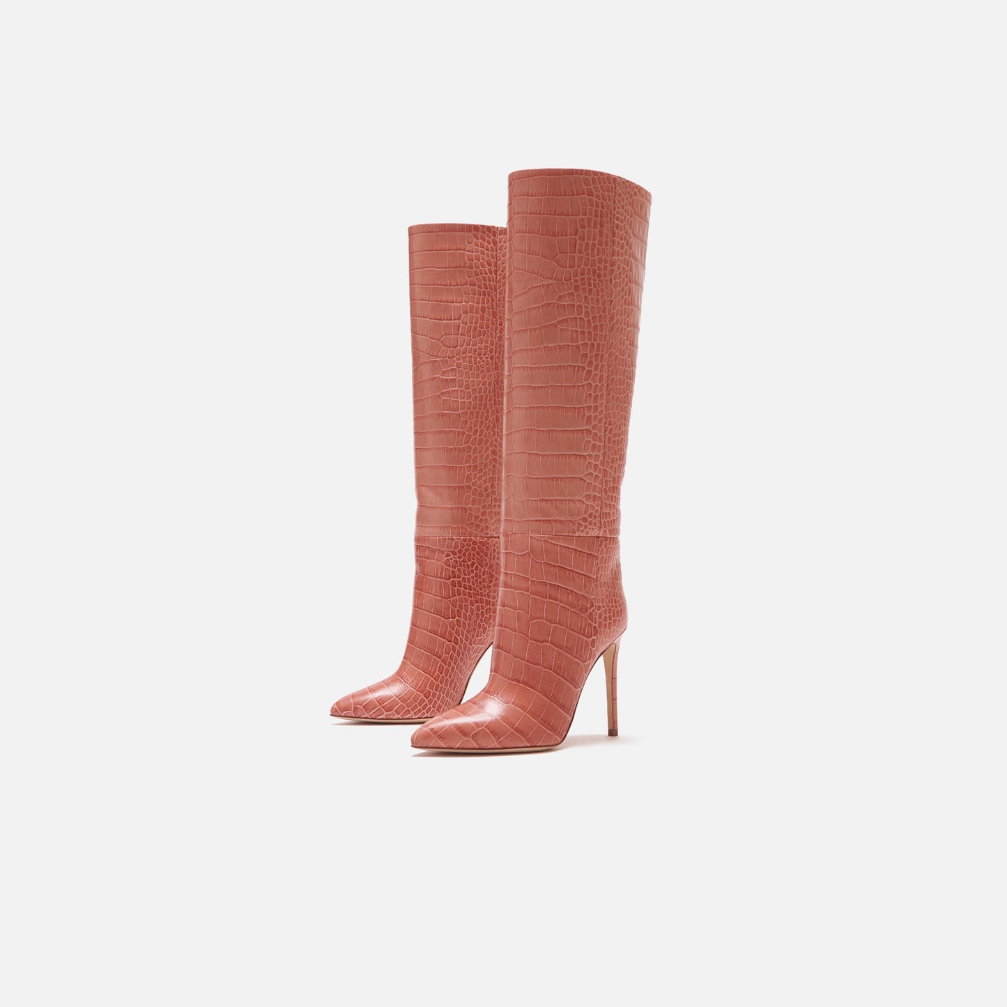 Paris Texas Embossed Croco Stiletto Boot - Pink