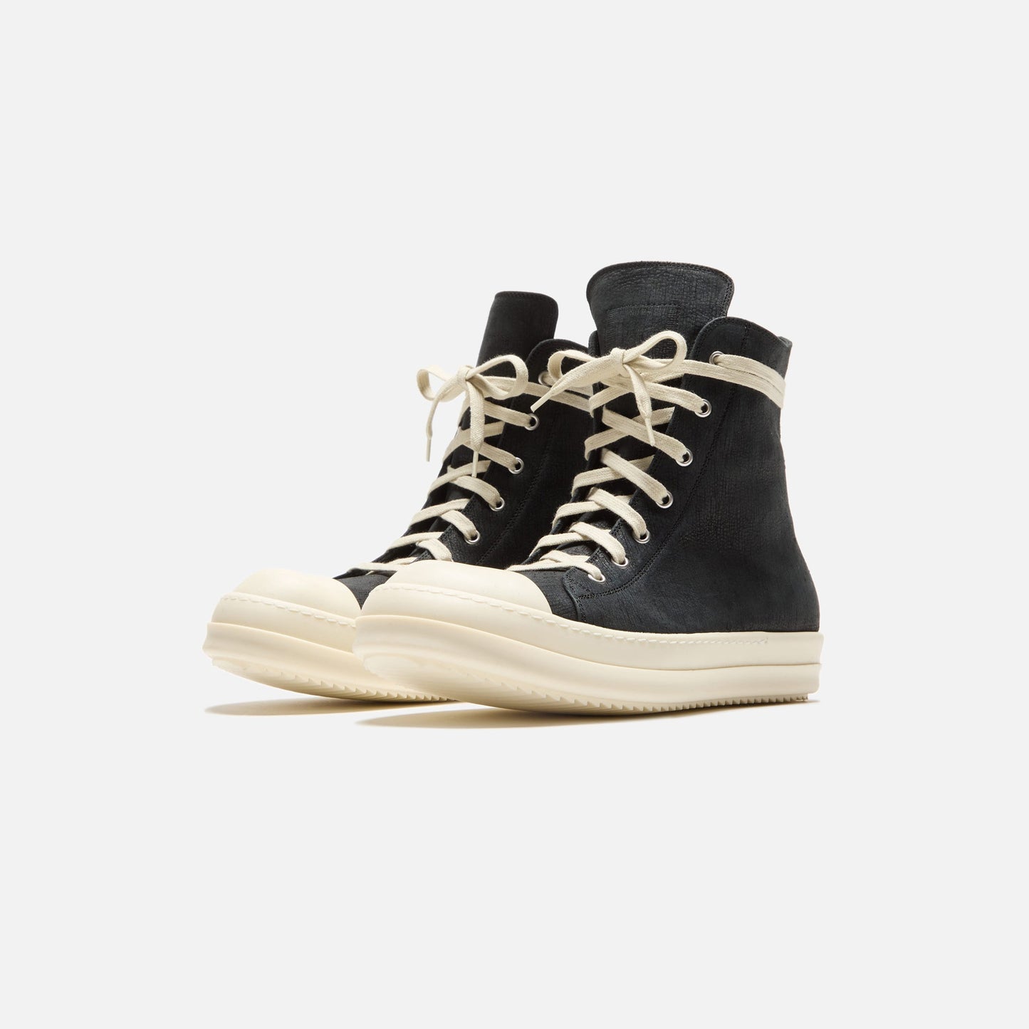 Rick Owens Sneakers - Scarpe In Pelle / Black / Milk / Milk