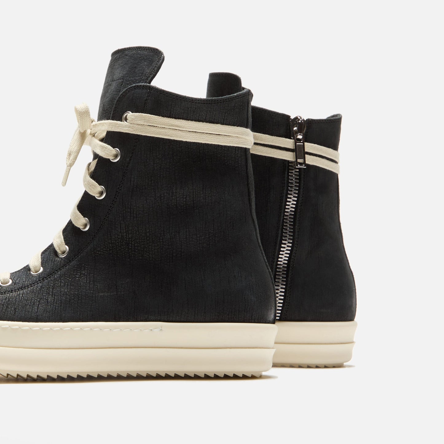 Rick Owens Sneakers - Scarpe In Pelle / Black / Milk / Milk