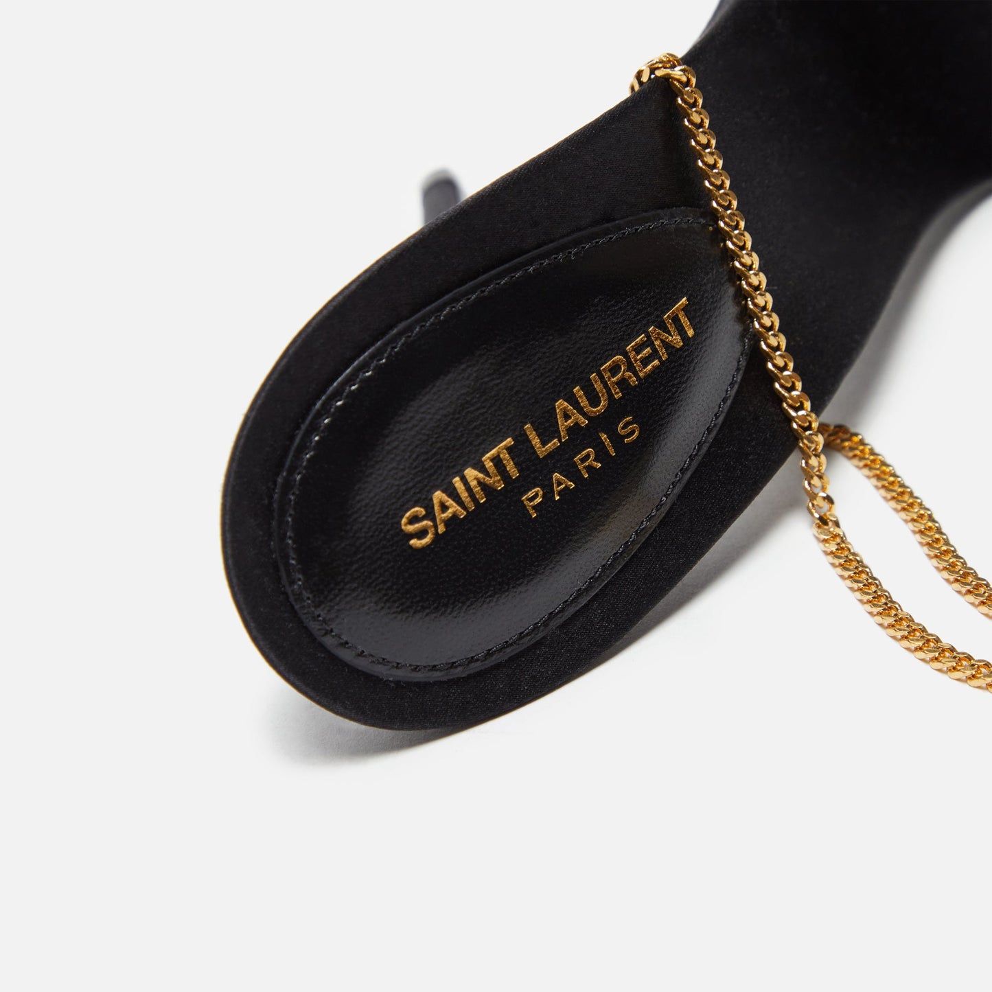 Saint Laurent Melody Sandal Chain Crepe Satin - Black