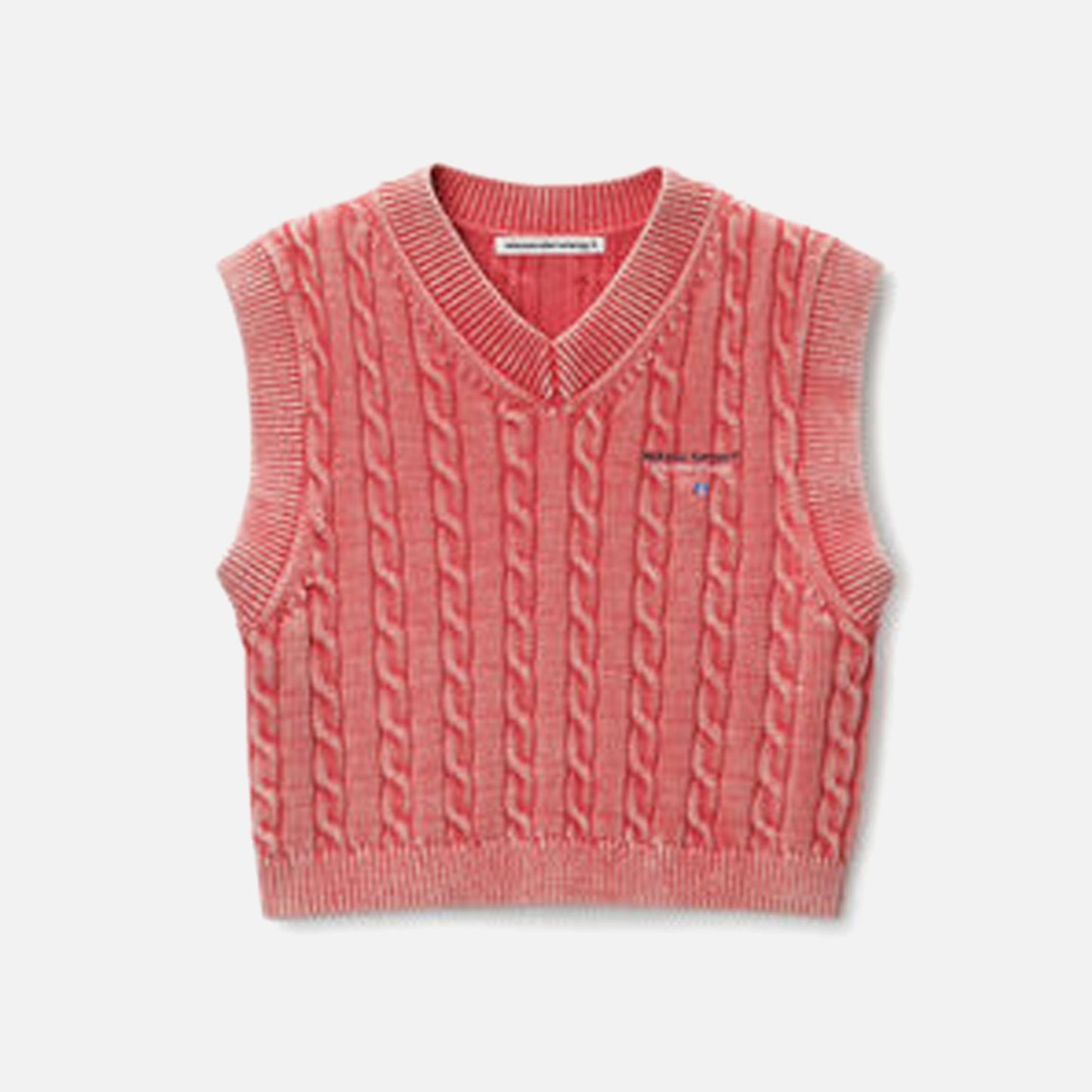 T by Alexander Wang V-Neck Vest with Wang Sport Embroidery - Washed Pink