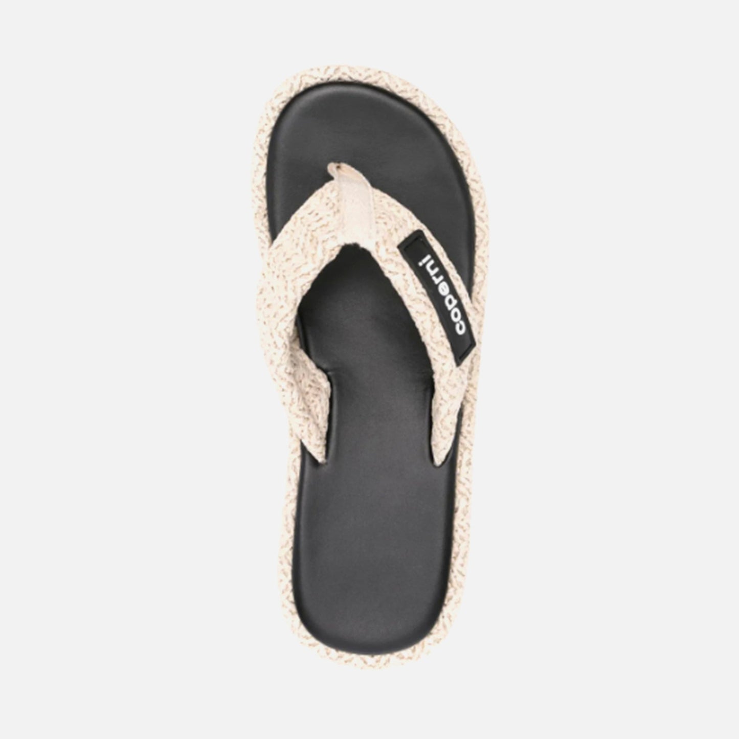 Coperni Branded Raffia Wedge Sandal - Beige