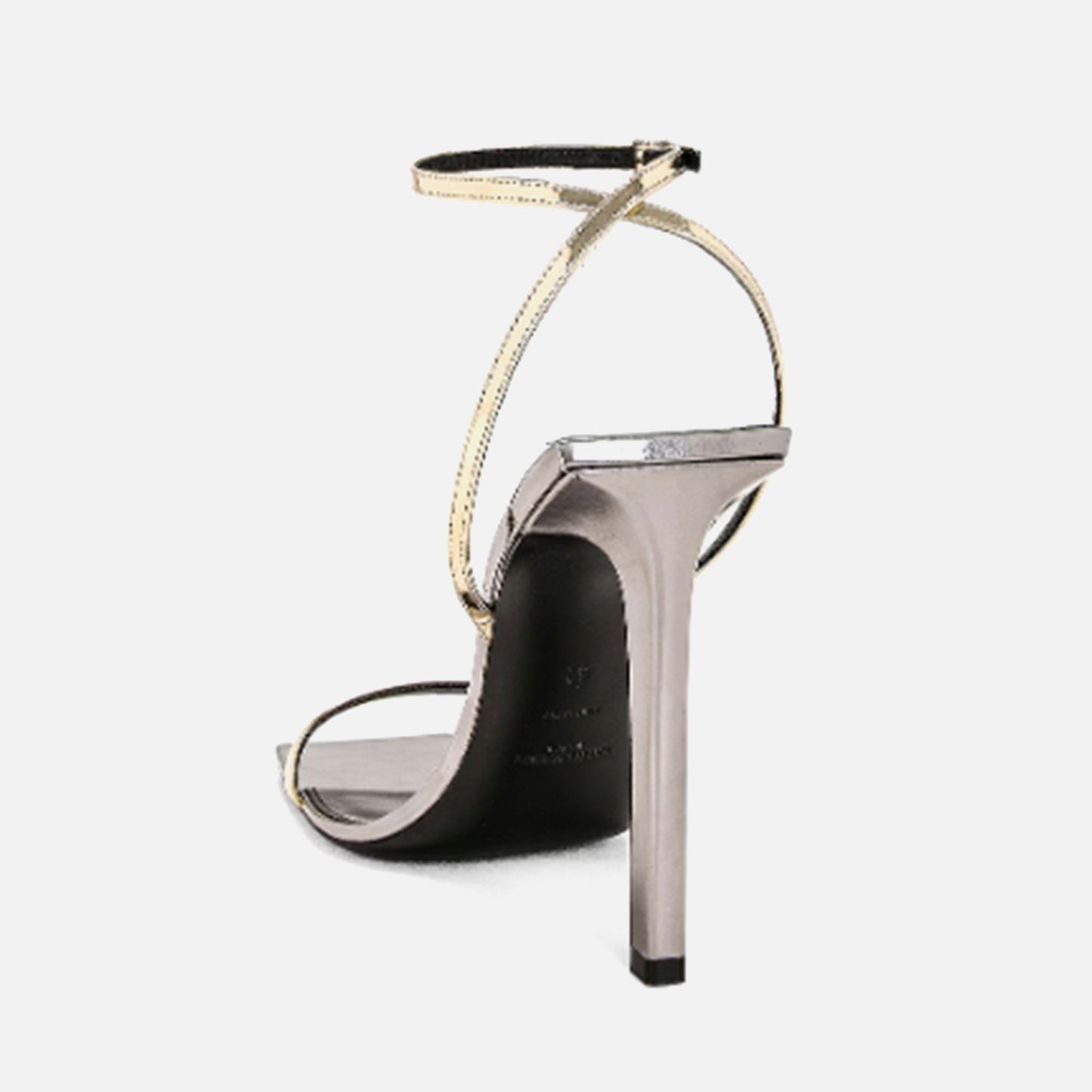 Saint Laurent Pam 110 Sandal - Cuir Lamine Or Vielli